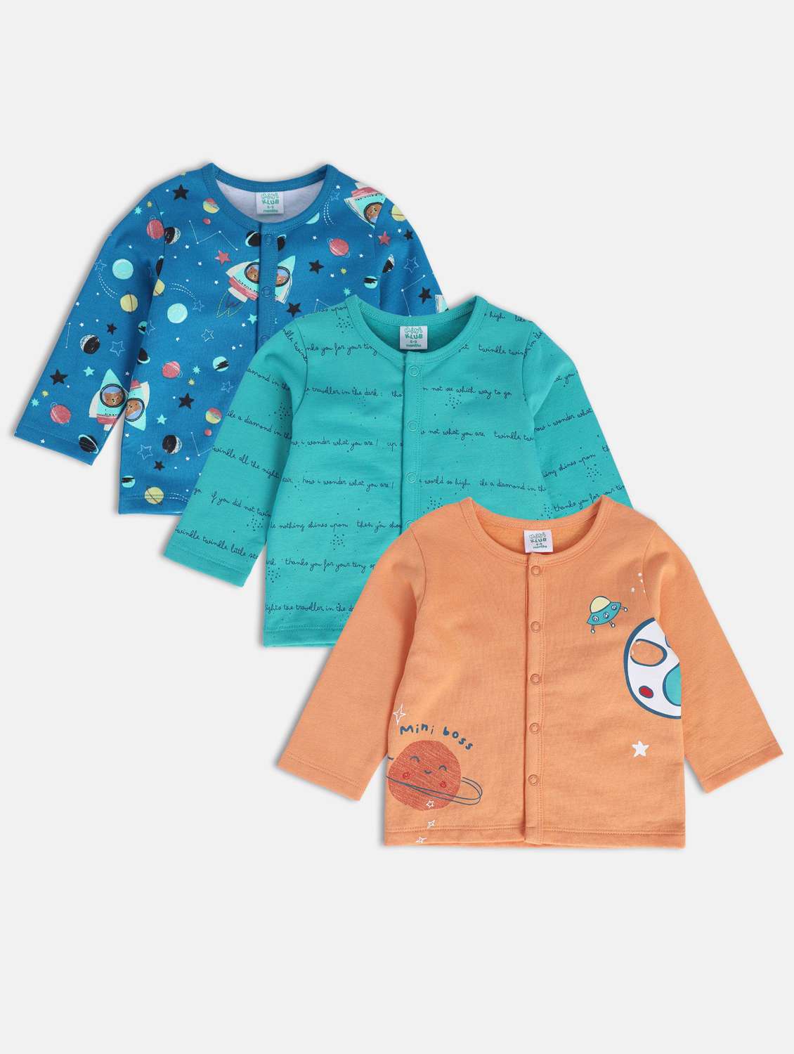 kids pack of 3 long sleeve t-shirt