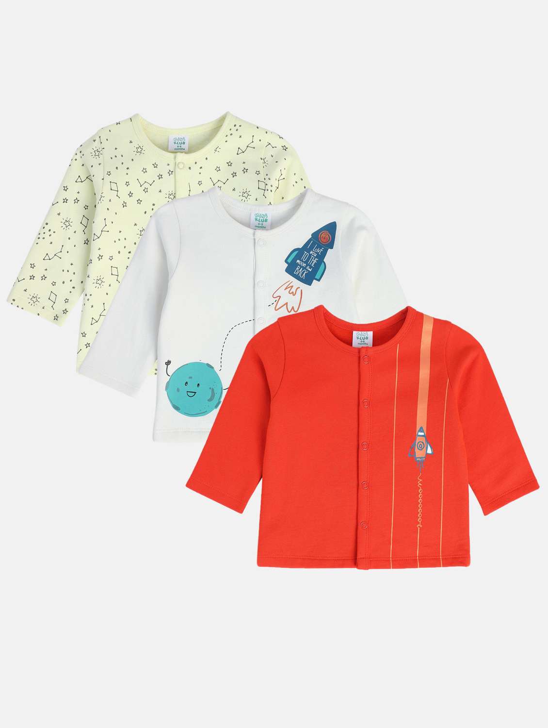kids pack of 3 long sleeve t-shirt