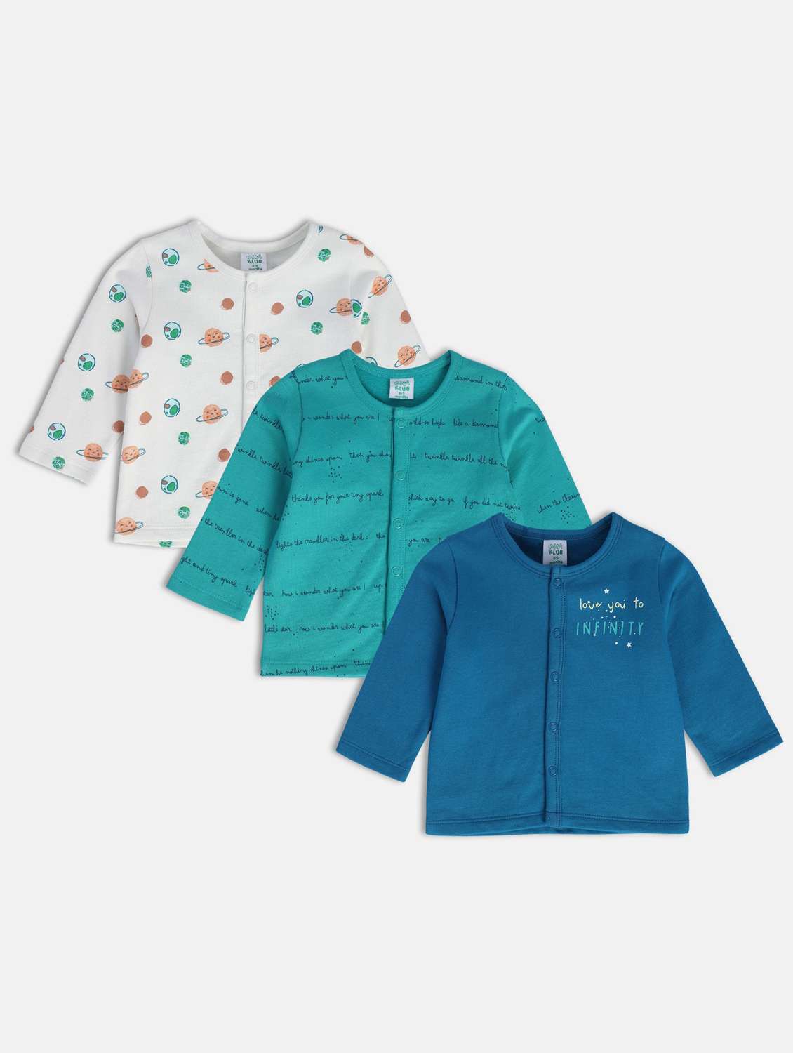 kids pack of 3 long sleeve t-shirt