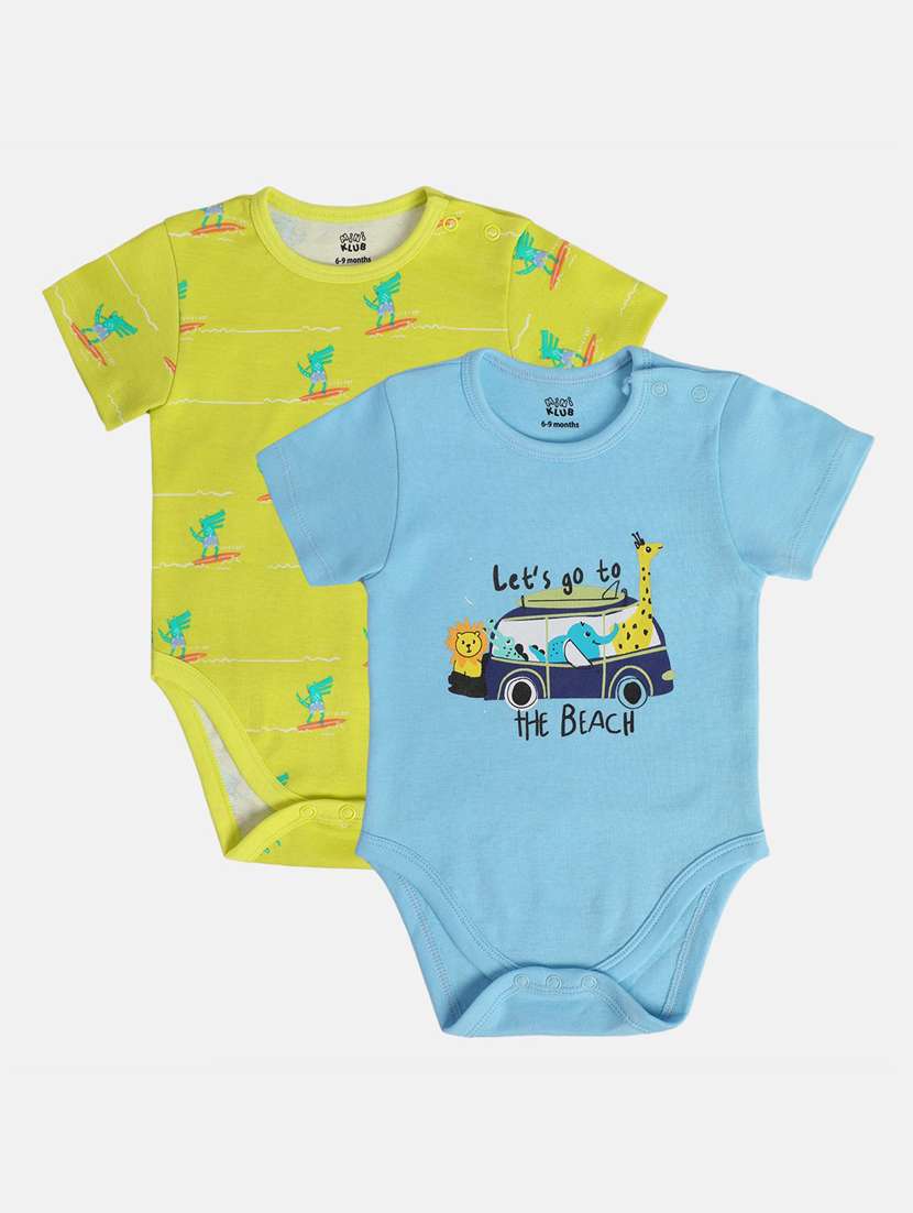 kids pack of 2 printed long sleeve onesies