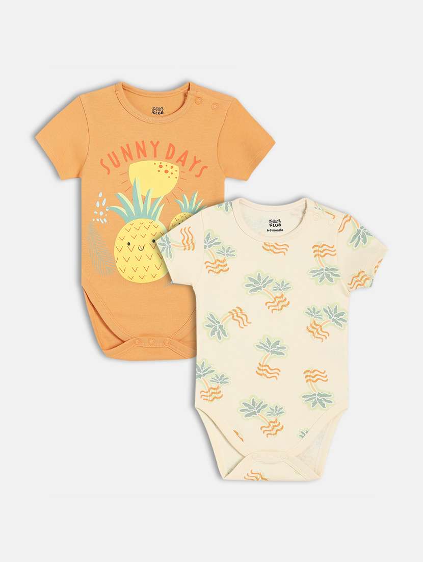 kids pack of 2 printed onesies