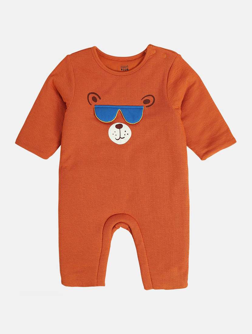 kids printed round neck romper