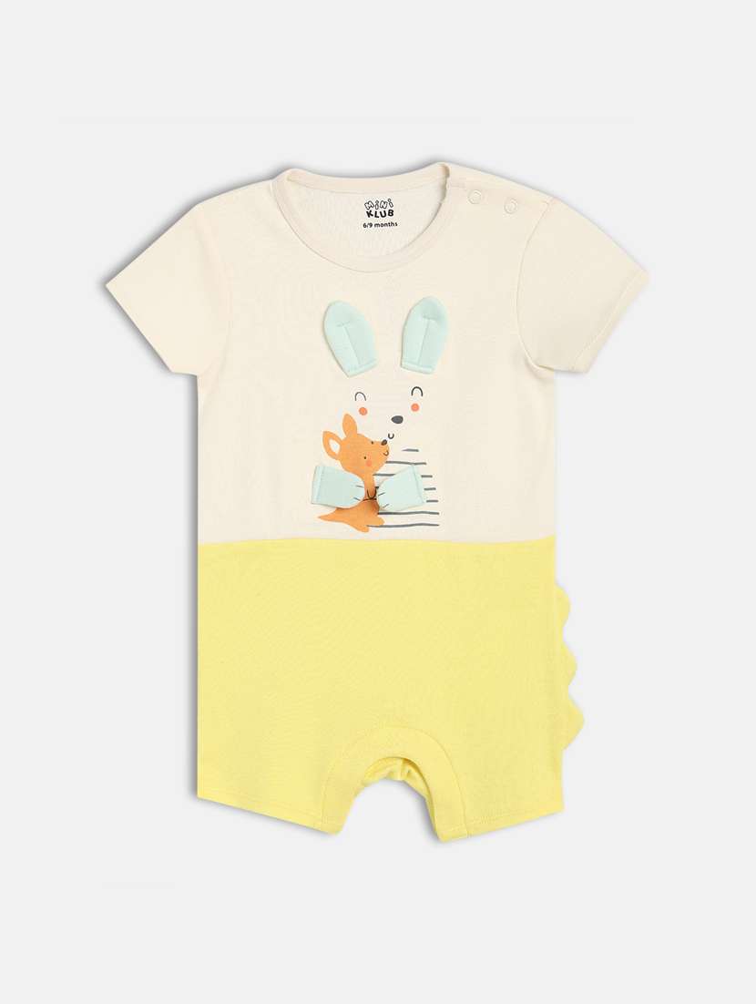 kids printed round neck romper