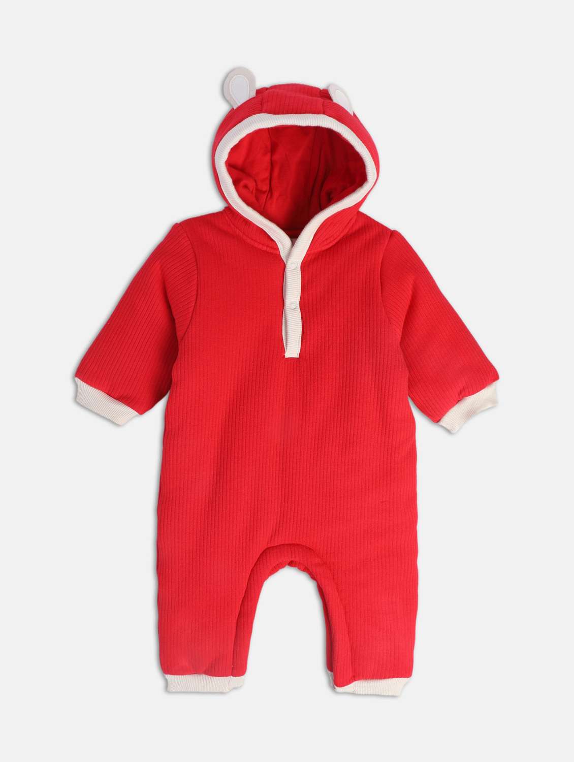 kids solid long sleeve hooded romper