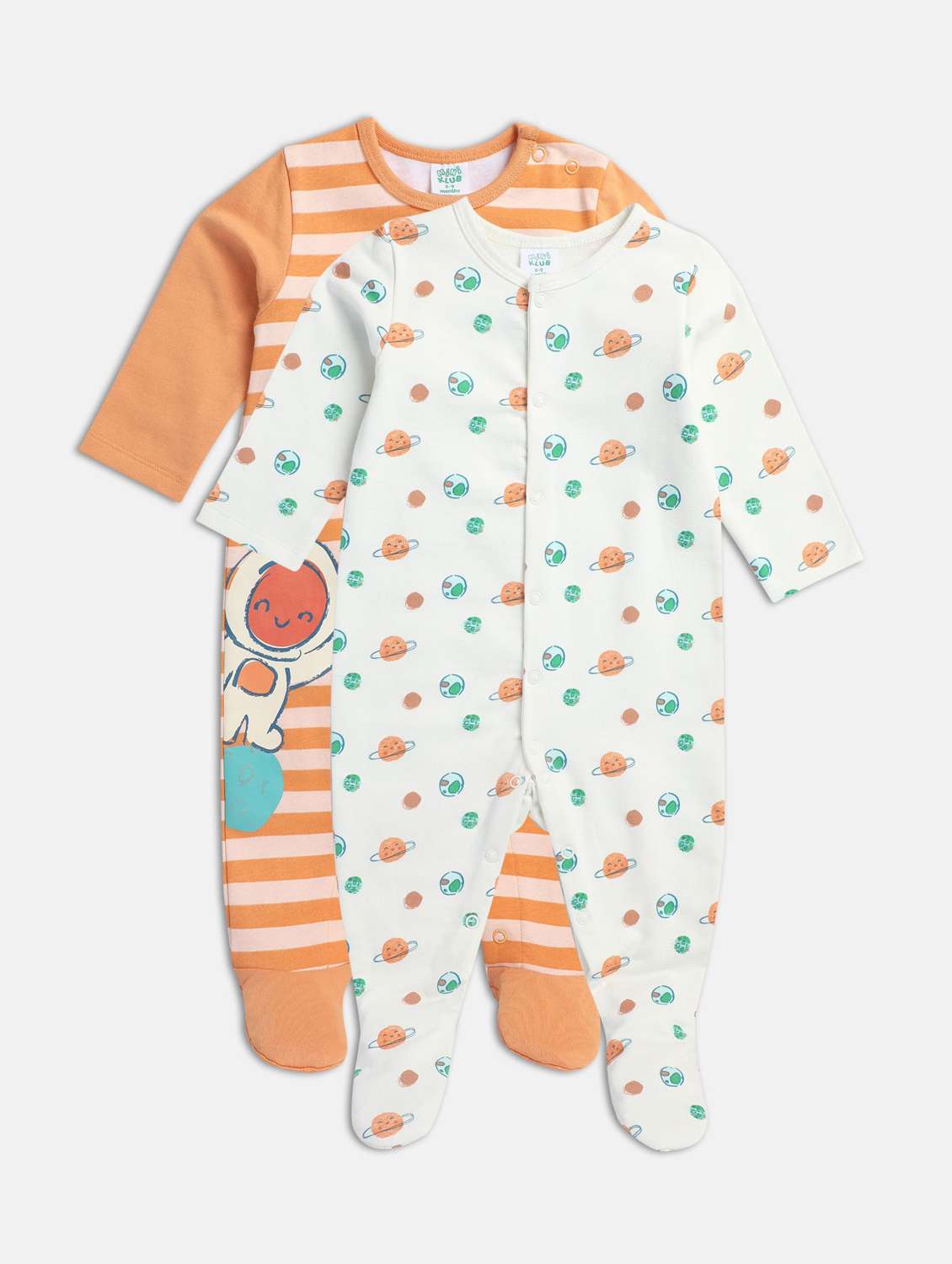 kids pack of 2 printed onesies
