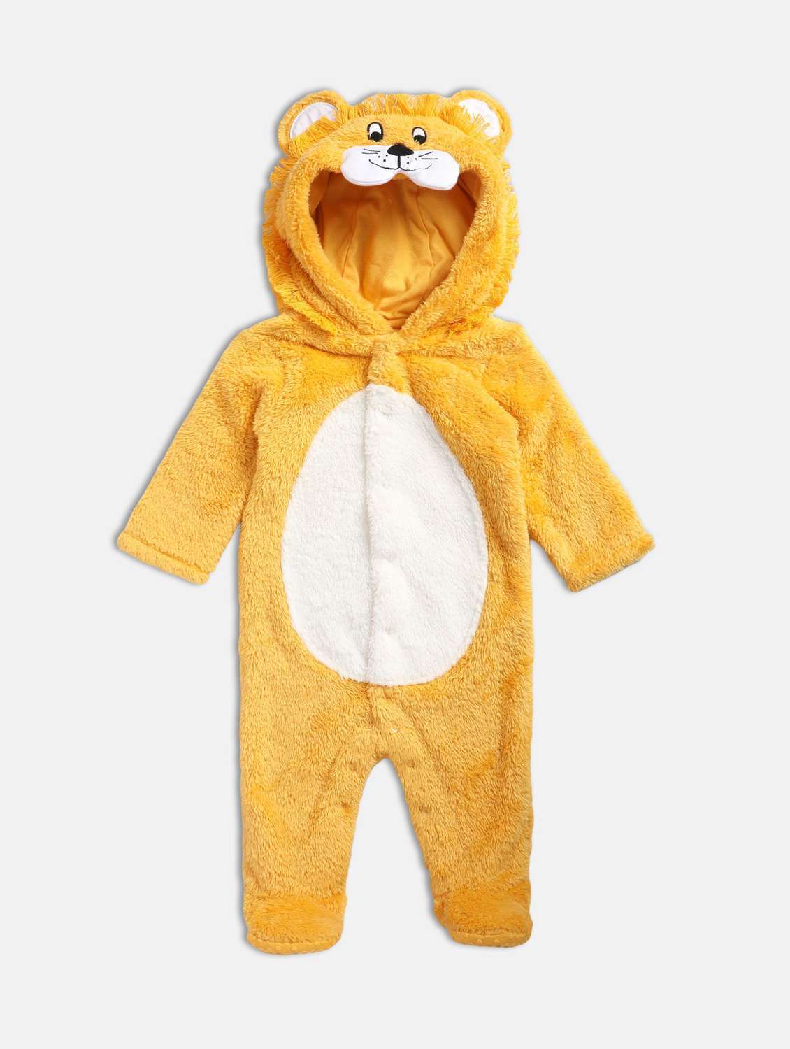 kids solid long sleeve hooded onesie