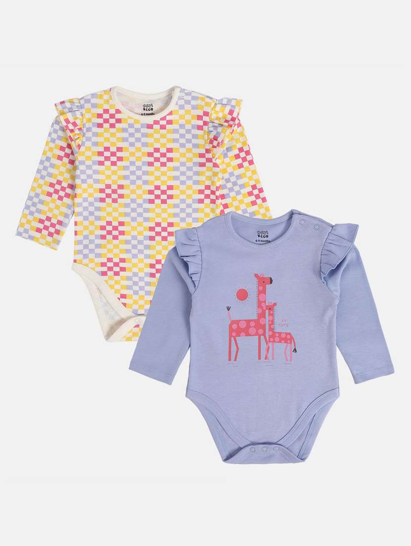 kids pack of 2 printed onesies