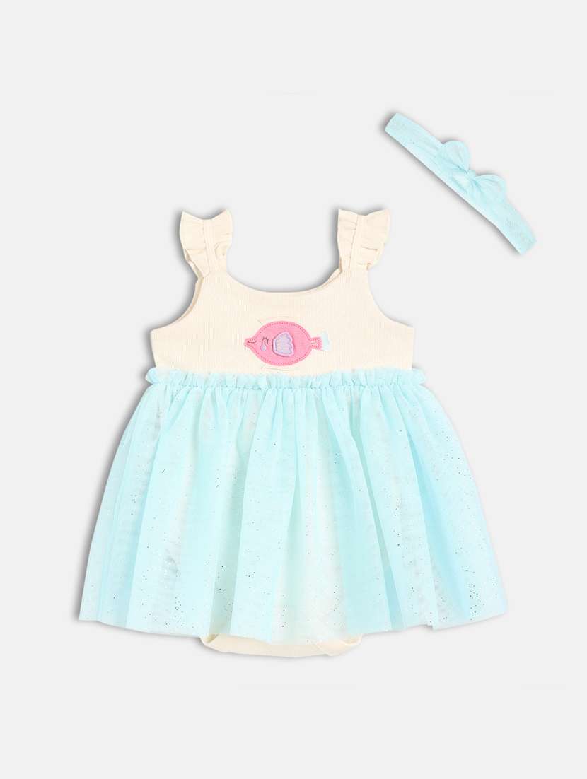 girls color blocked sleeveless with hairband