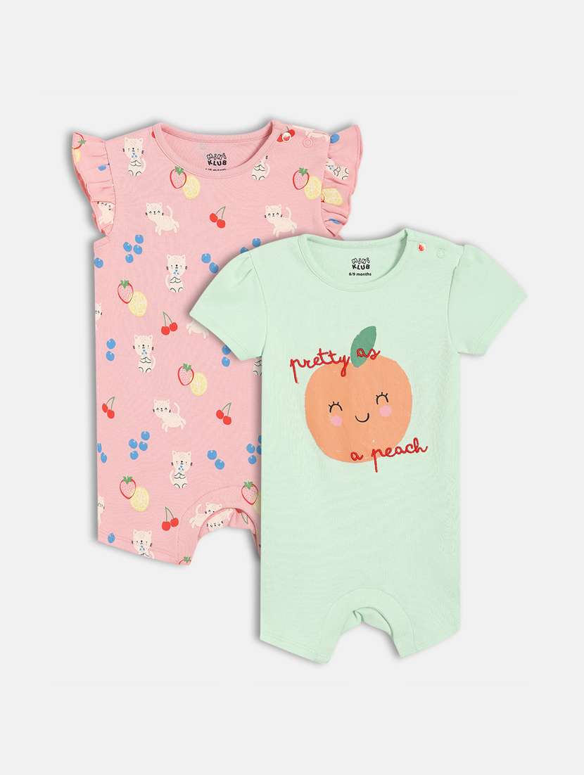 kids pack of 2 printed romper