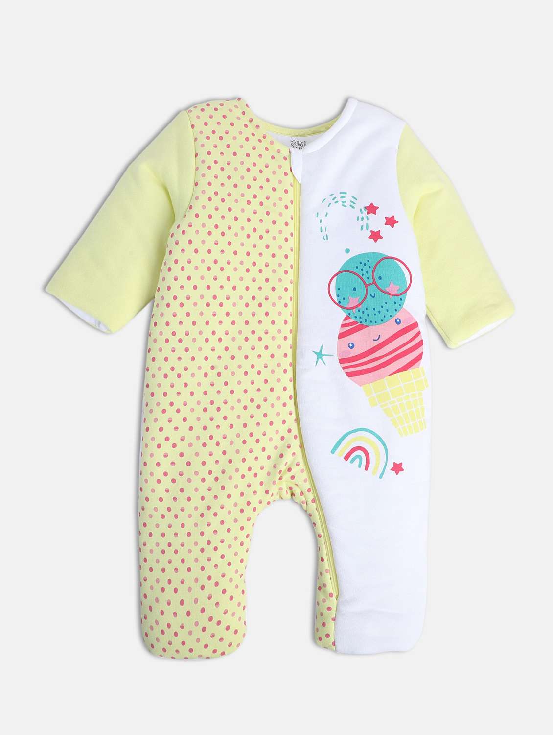 kids printed round neck romper