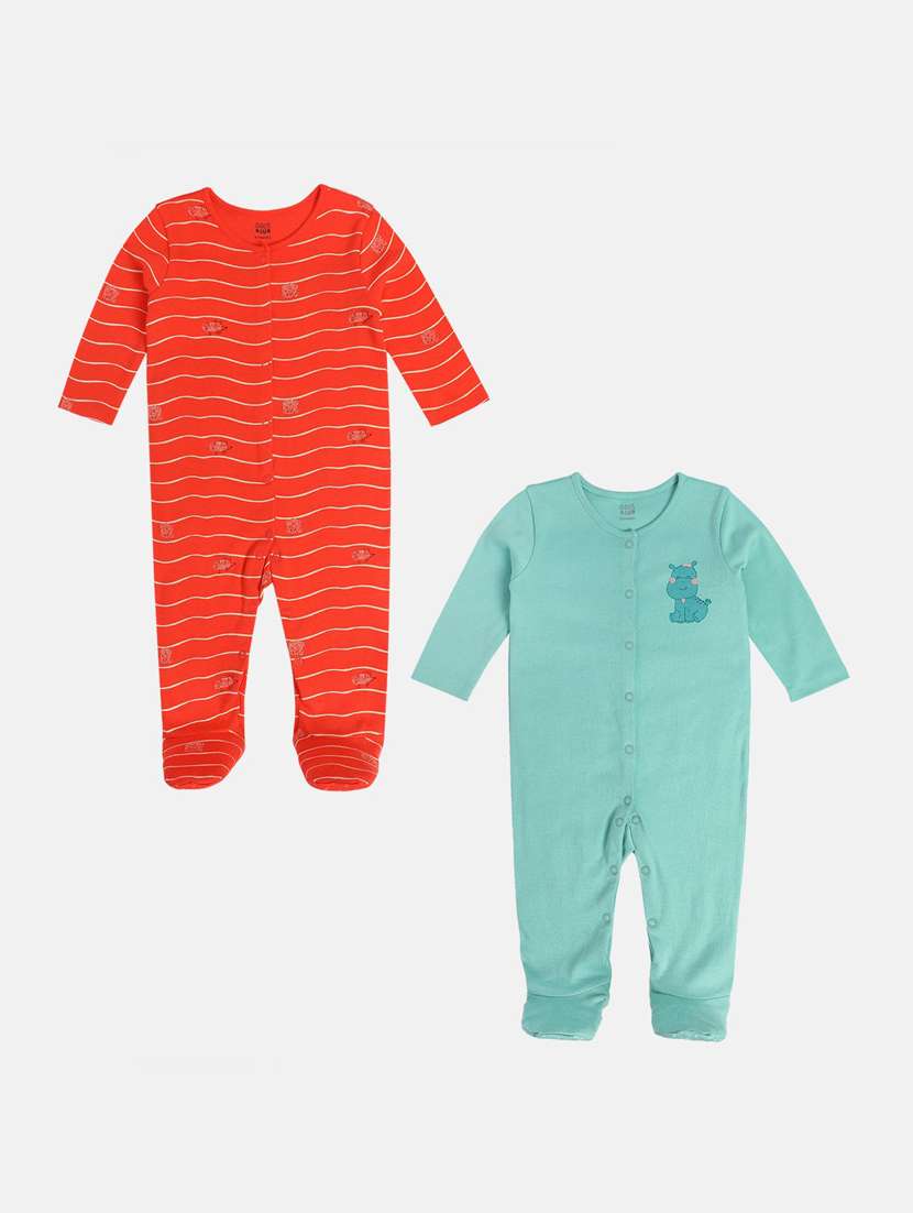 kids pack of 2 printed long sleeve onesies
