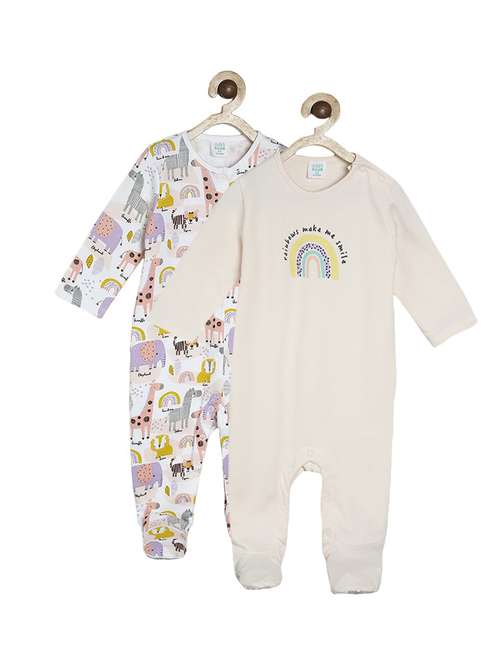 kids pack of 2 printed long sleeve onesies - 22108952 - Standard Image - 0