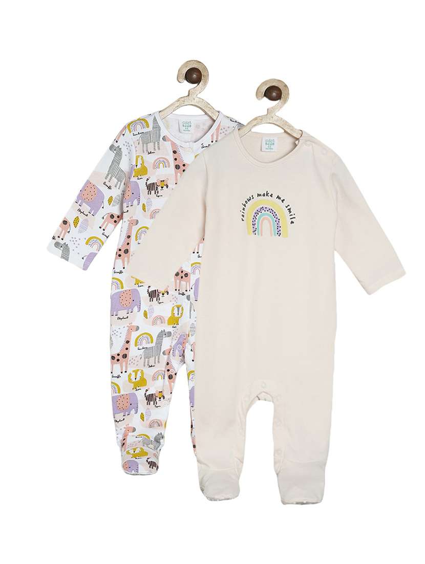 kids pack of 2 printed long sleeve onesies - 22108952 - Zoom Image - 0