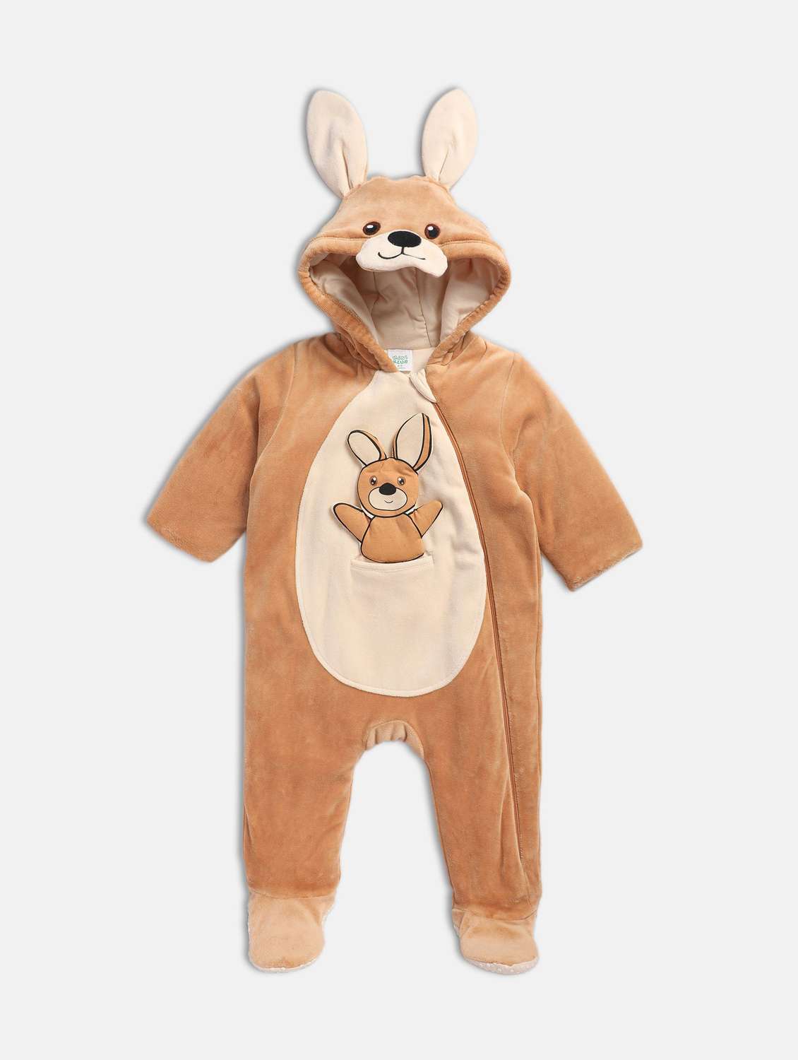 kids printed long sleeve hooded onesies