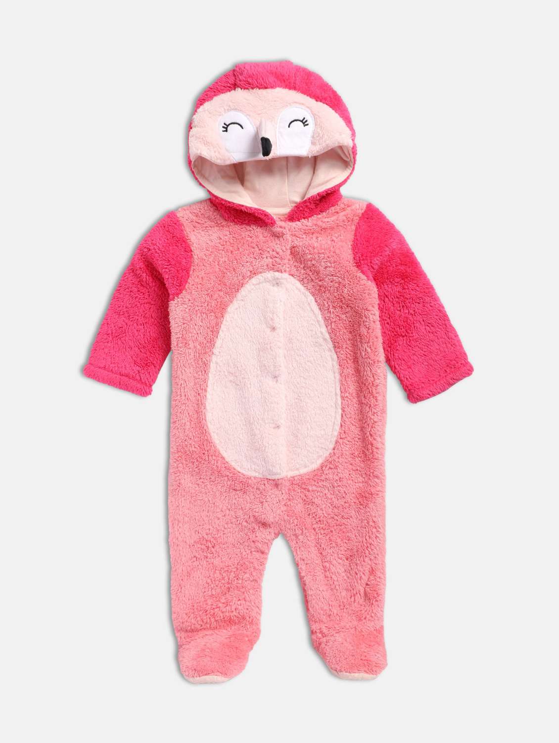 kids colot blocked long sleeve hooded onesies