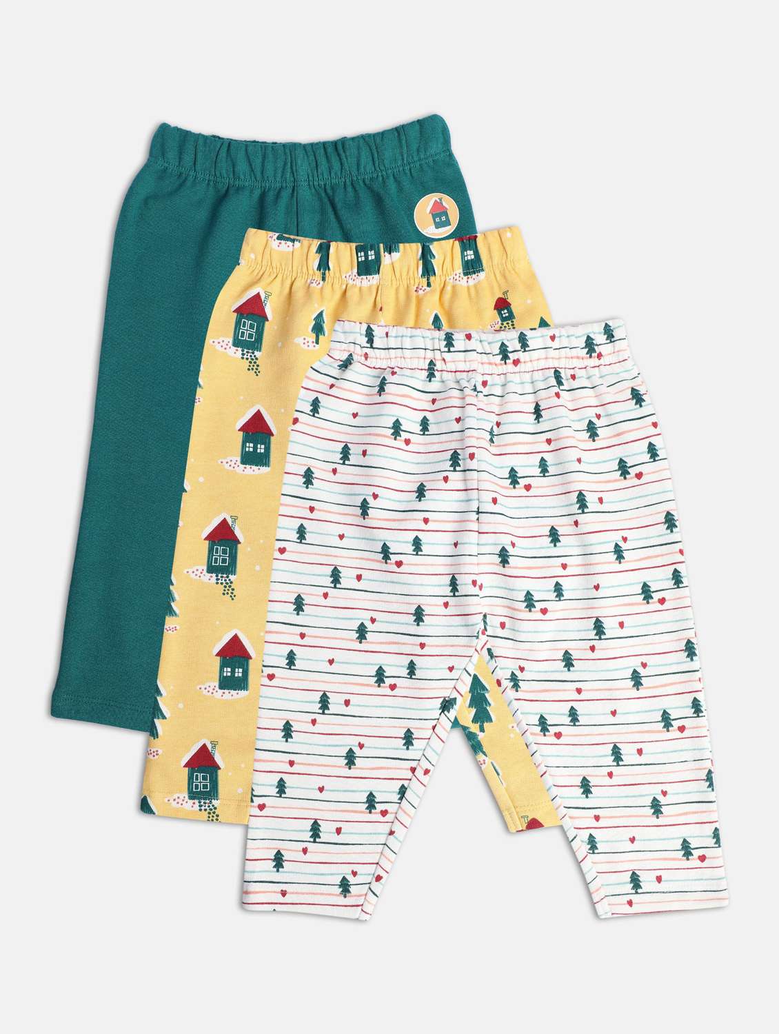 girls pack of 3 printed mid rise legging