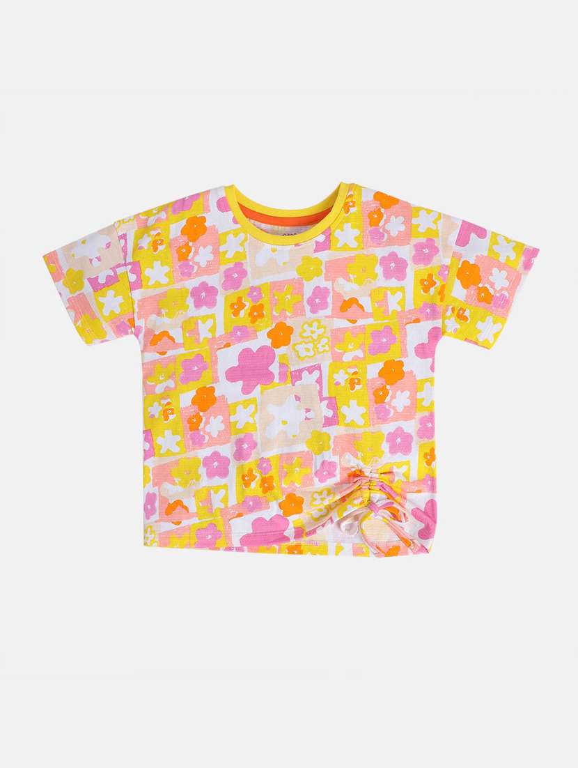 multi colored cotton front print tee