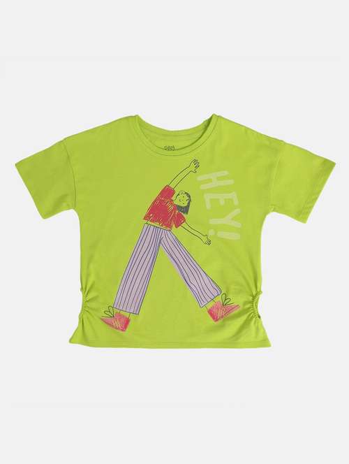 lime graphic cotton tees exclusive for kids - 22109224 -  Standard Image - 0