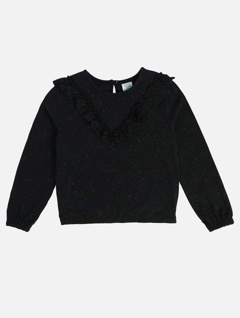 girls solid long sleeve tee