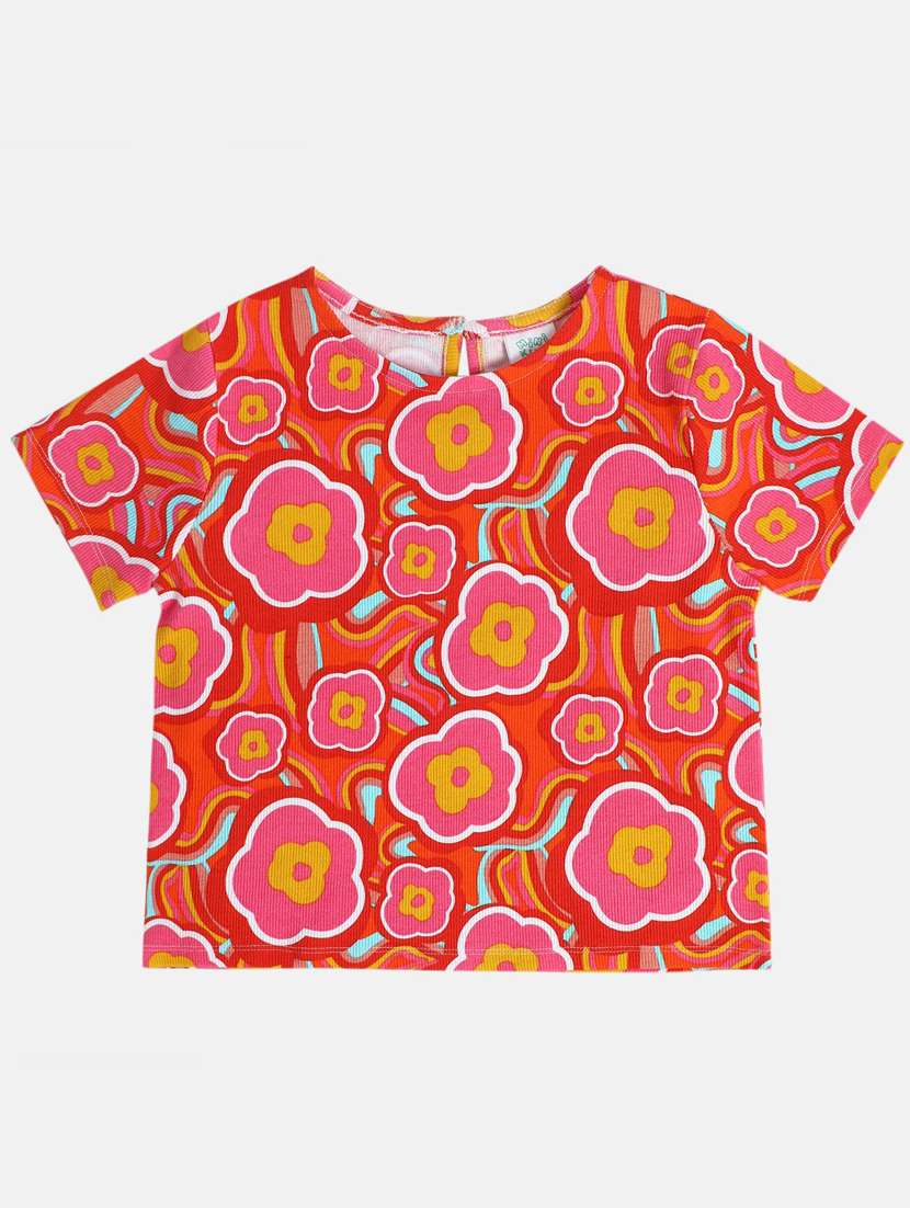 girls printed short sleeve tee