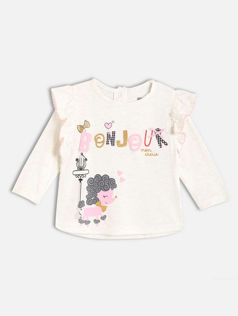 girls printed round neck tee