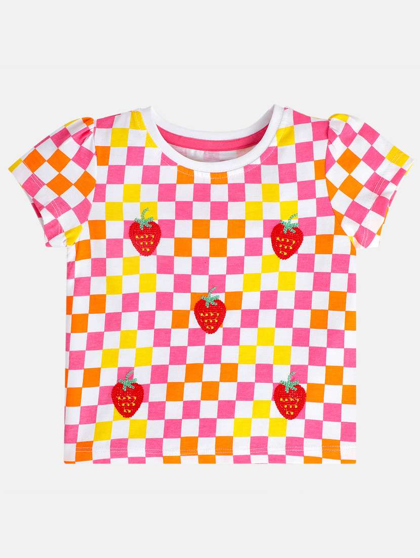 girls printed round neck tee