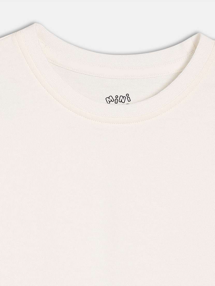 girls printed round neck crop tee - 22109284 -  Standard Image - 3