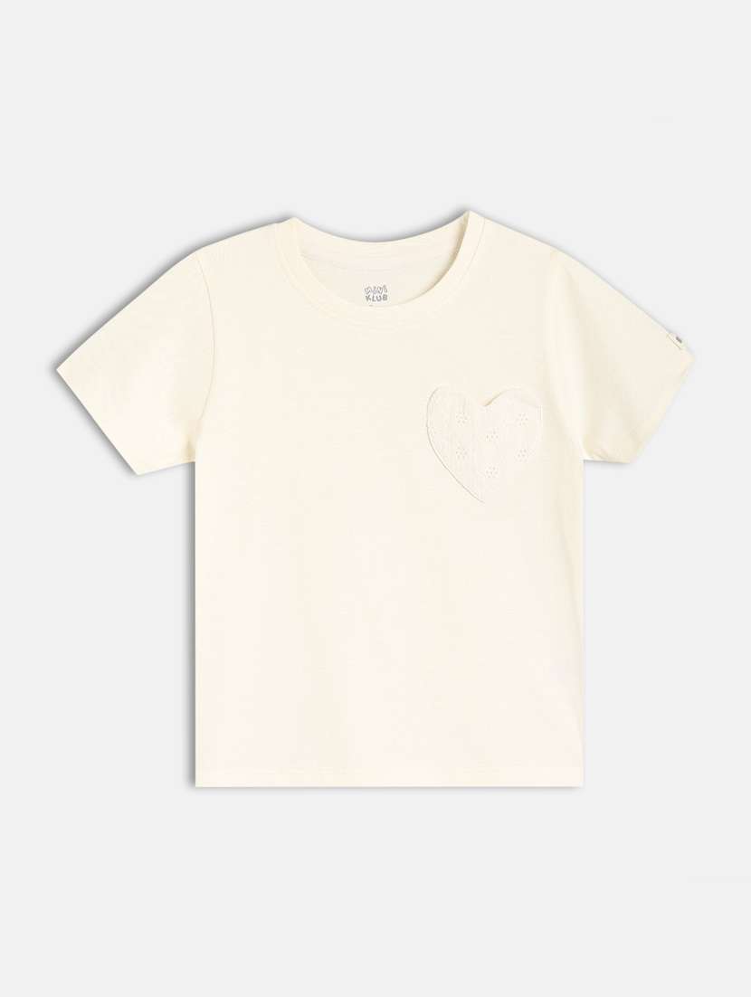 girls solid round neck tee