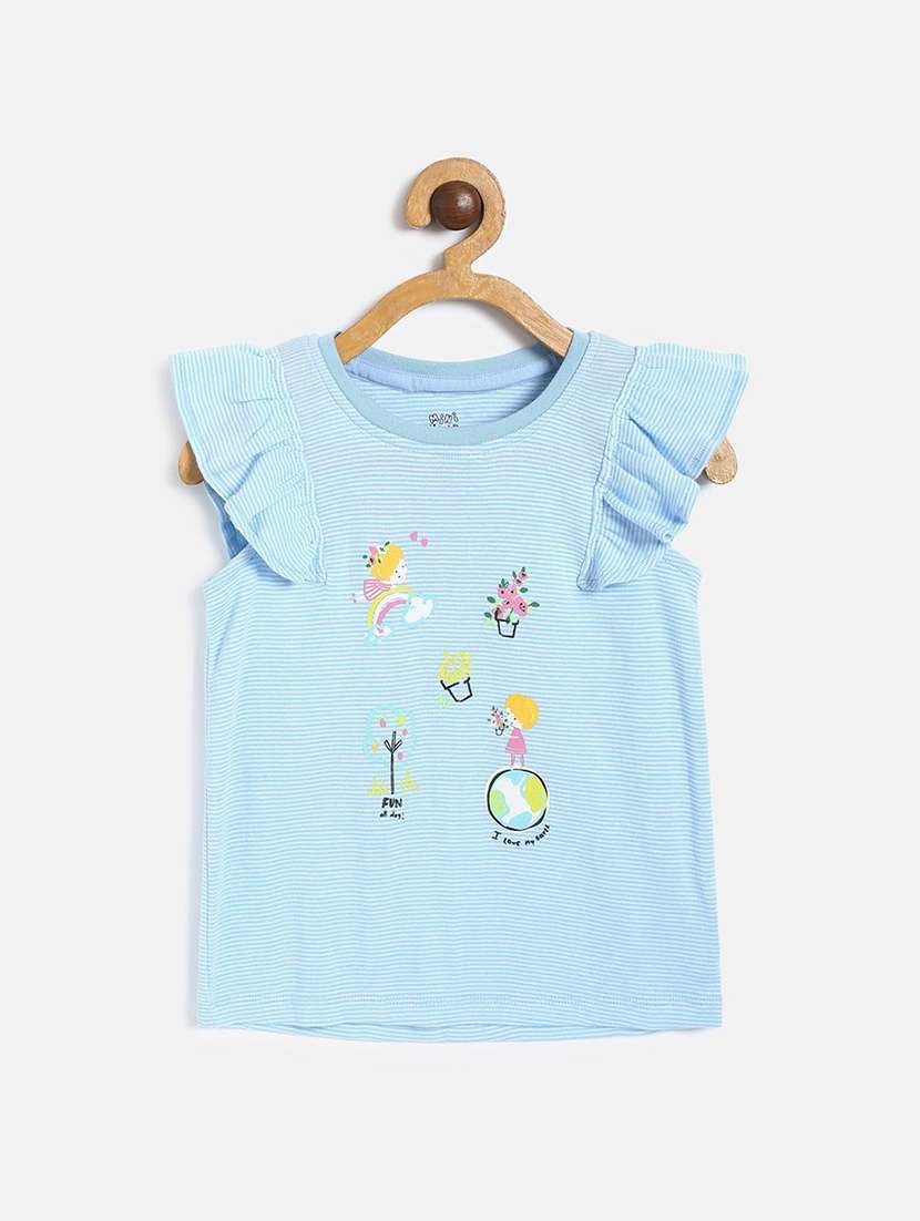 girls printed round neck tee