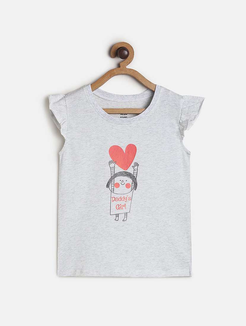girls printed round neck tee