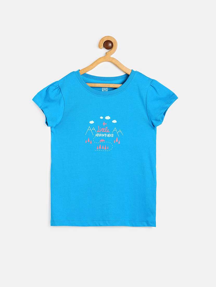 girls printed round neck tee