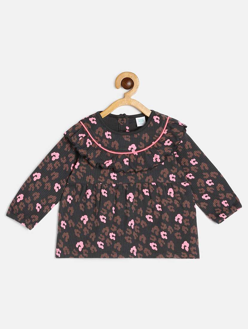 girls printed round neck tee