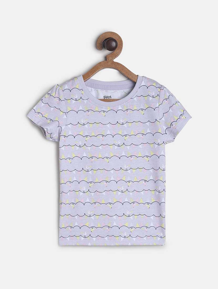 girls pack of 3 printed round neck tee - 22109334 -  Standard Image - 3