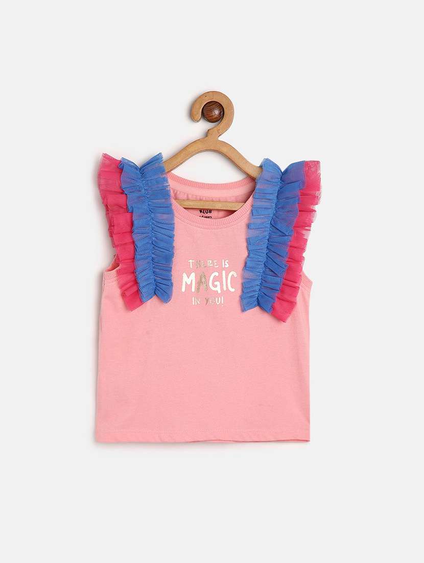 girls typographic sleeveless top