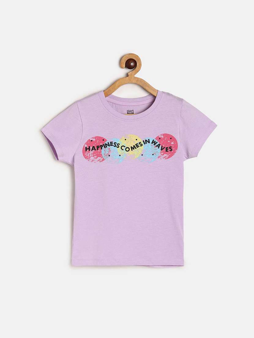 girls printed round neck tee