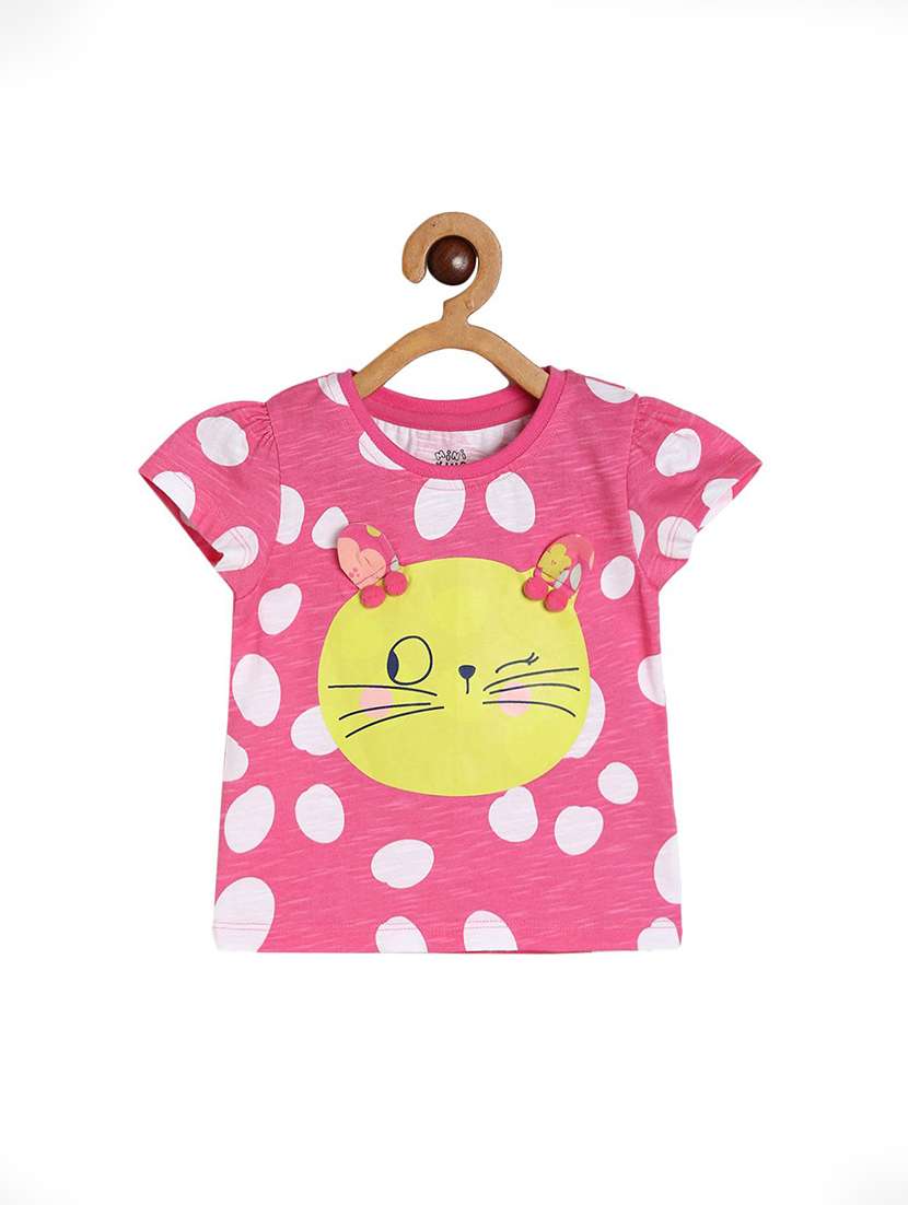 girls printed round neck tee