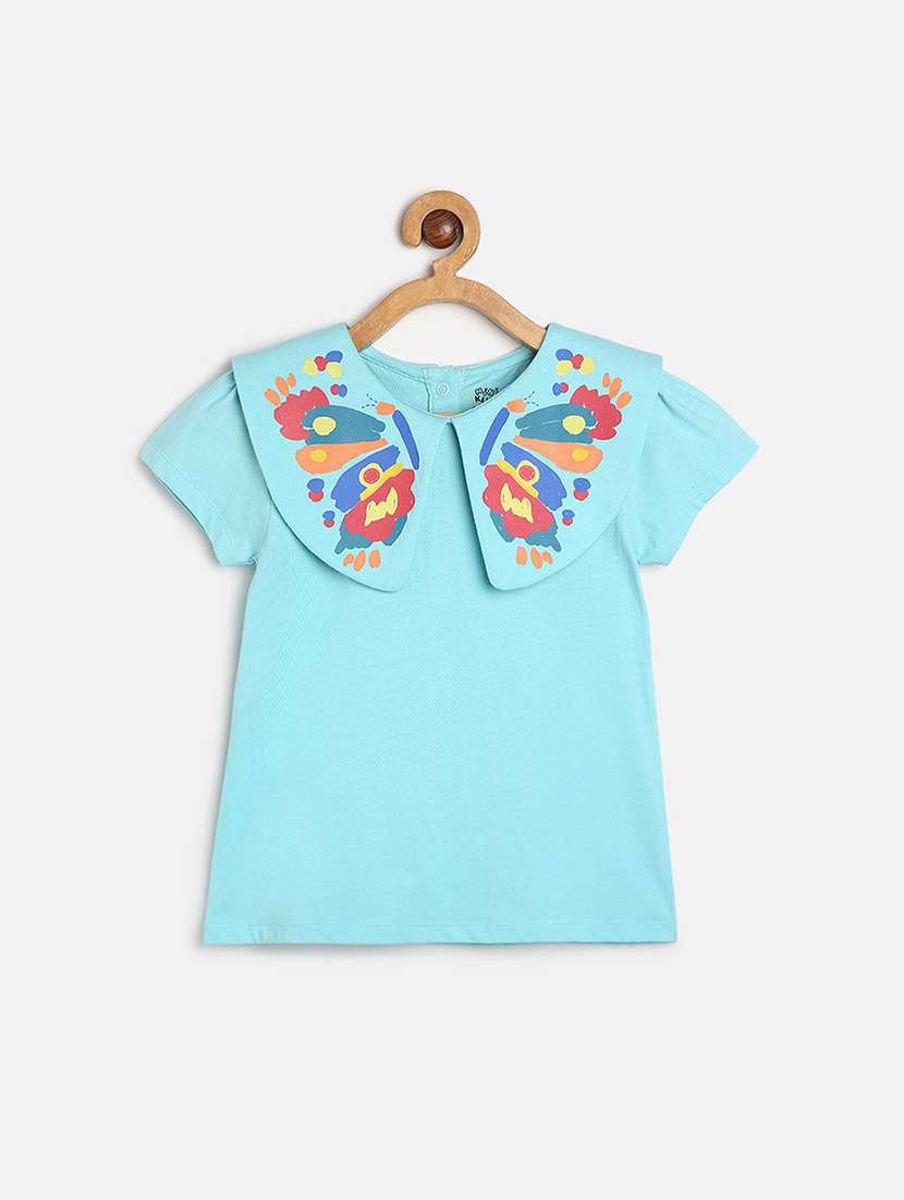 girls printed round neck tee