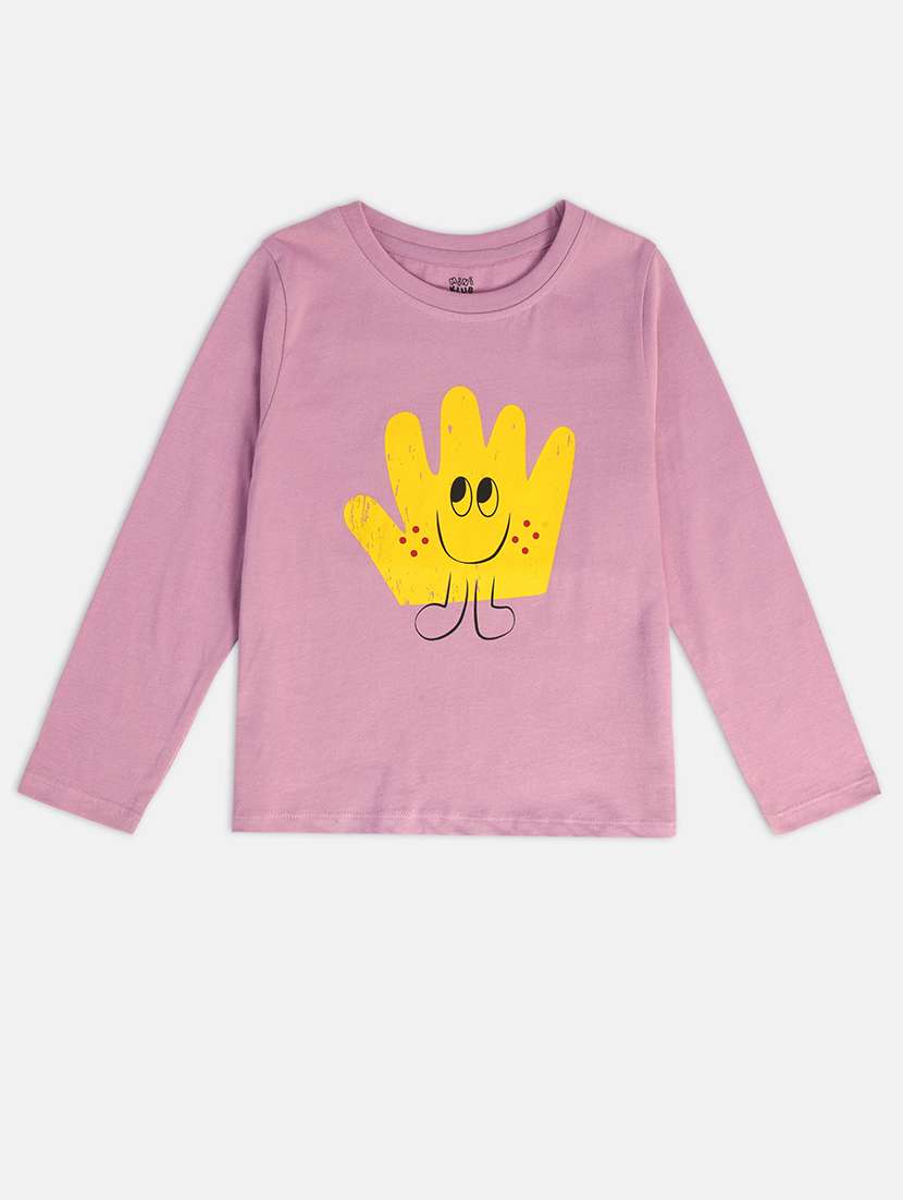 girls printed round neck tee