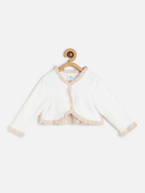 girls white solid long sleeve shrug - 22109387 -  Standard Image - 0
