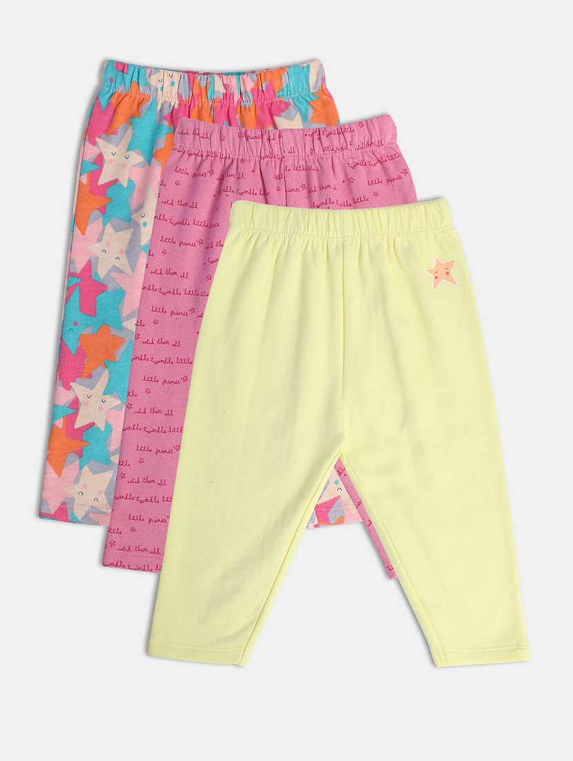 girls pack of 3 printed mid rise pyjama - 22109403 -  Zoom Image - 0