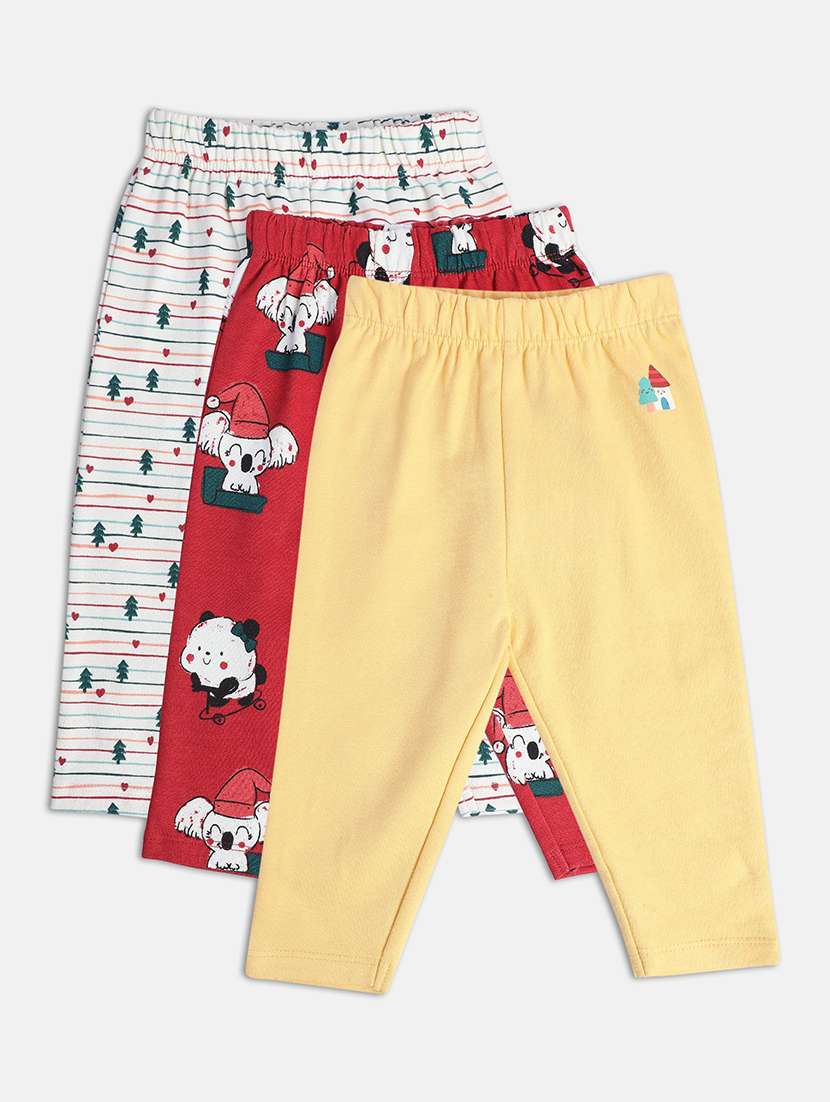 girls pack of 3 printed mid rise pyjama - 22109405 -  Zoom Image - 0