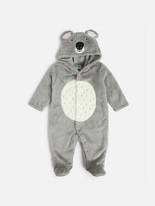 kids solid long sleeve hooded onesies - 22109410 -  Standard Image - 0