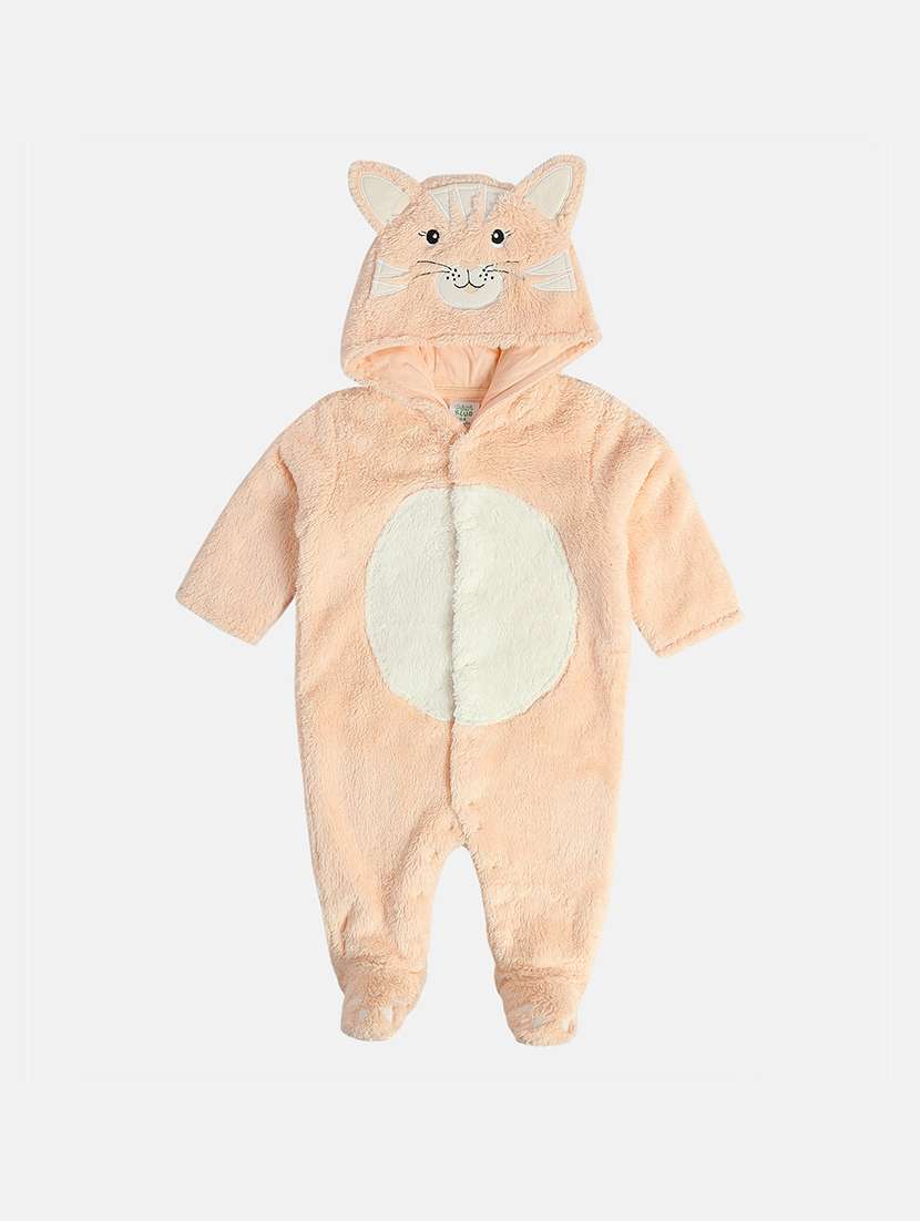 kids solid long sleeve hooded onesies