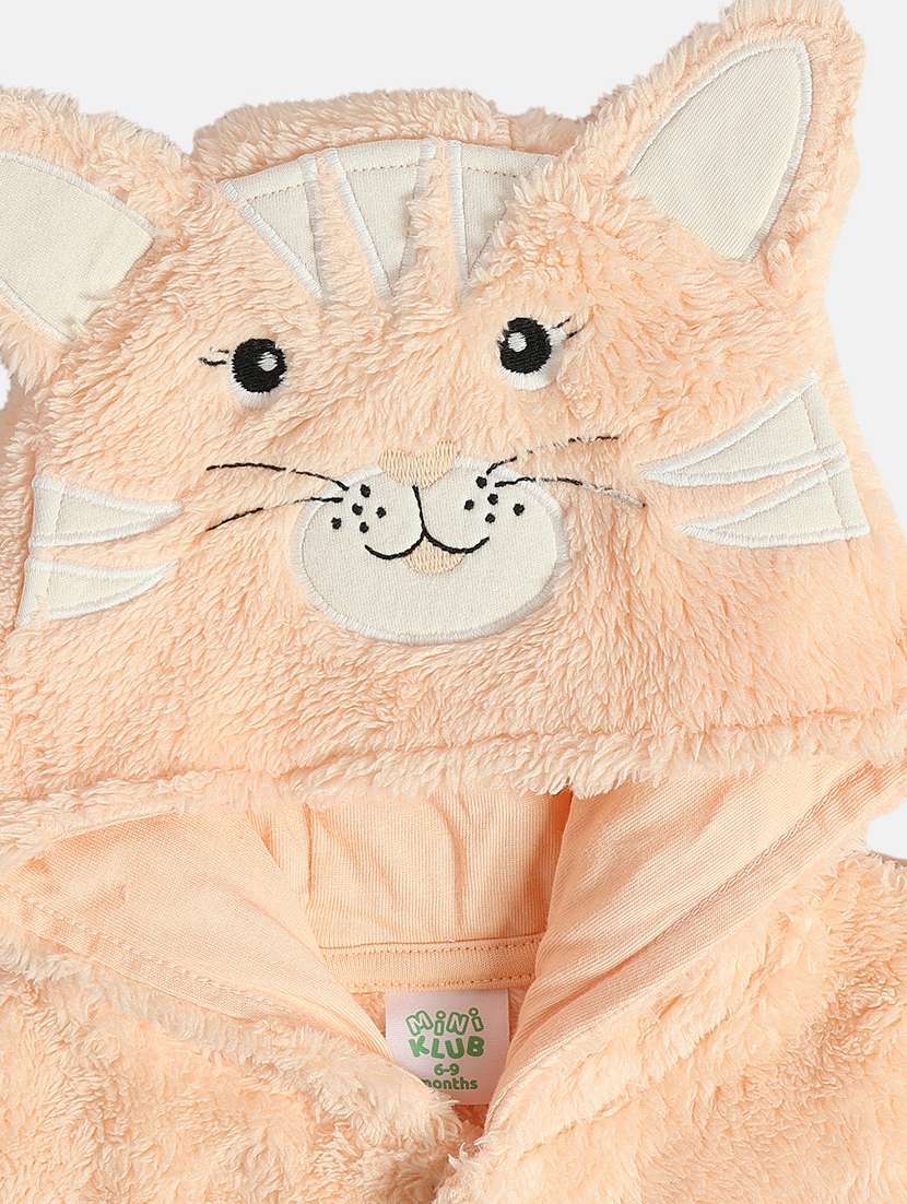 kids solid long sleeve hooded onesies - 22109414 - Standard Image - 5