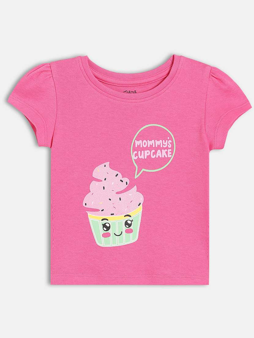 girls printed round neck tee