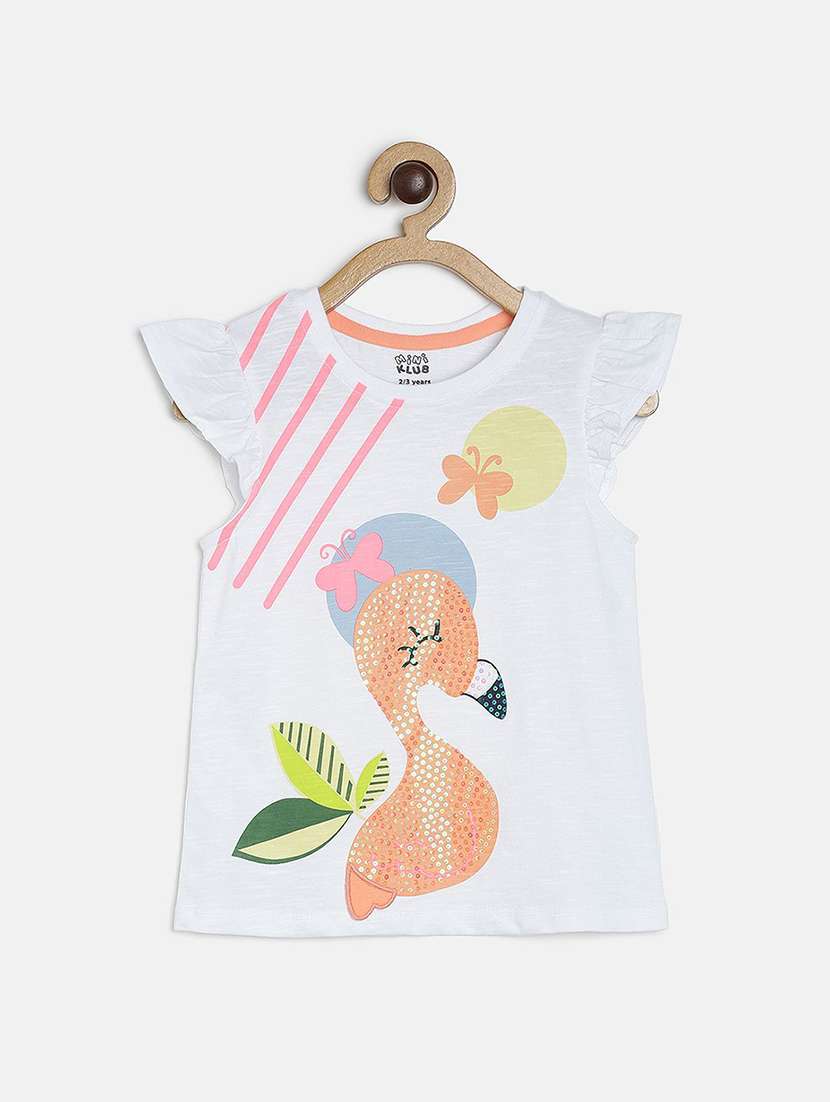 girls printed round neck tee