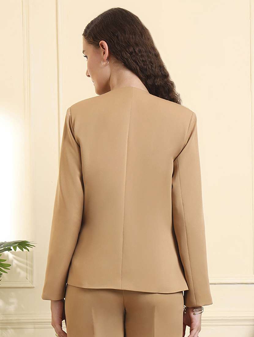 women solid long sleeve single breasted blazer  - 22109444 -  Standard Image - 5
