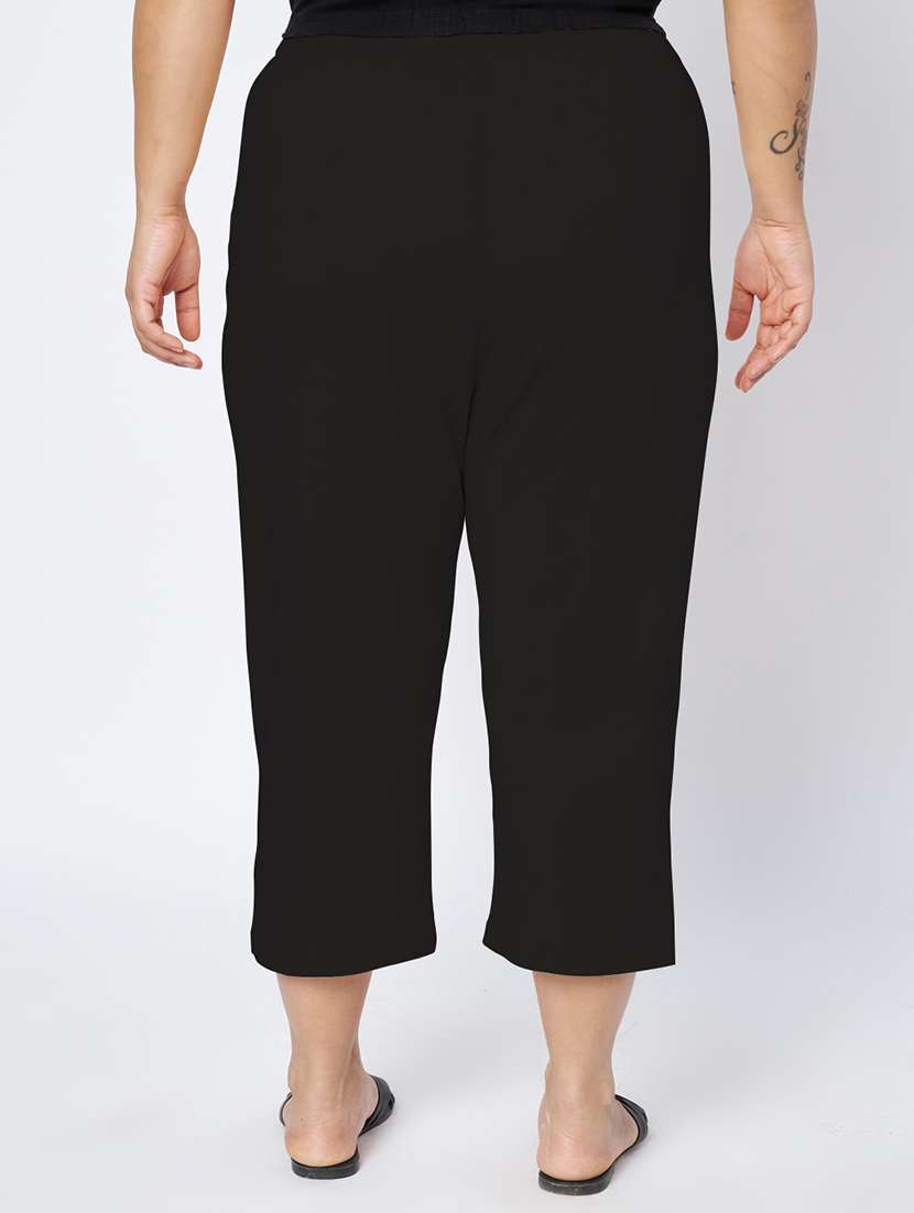 women plus size solid mid rise capri - 22109455 -  Standard Image - 3