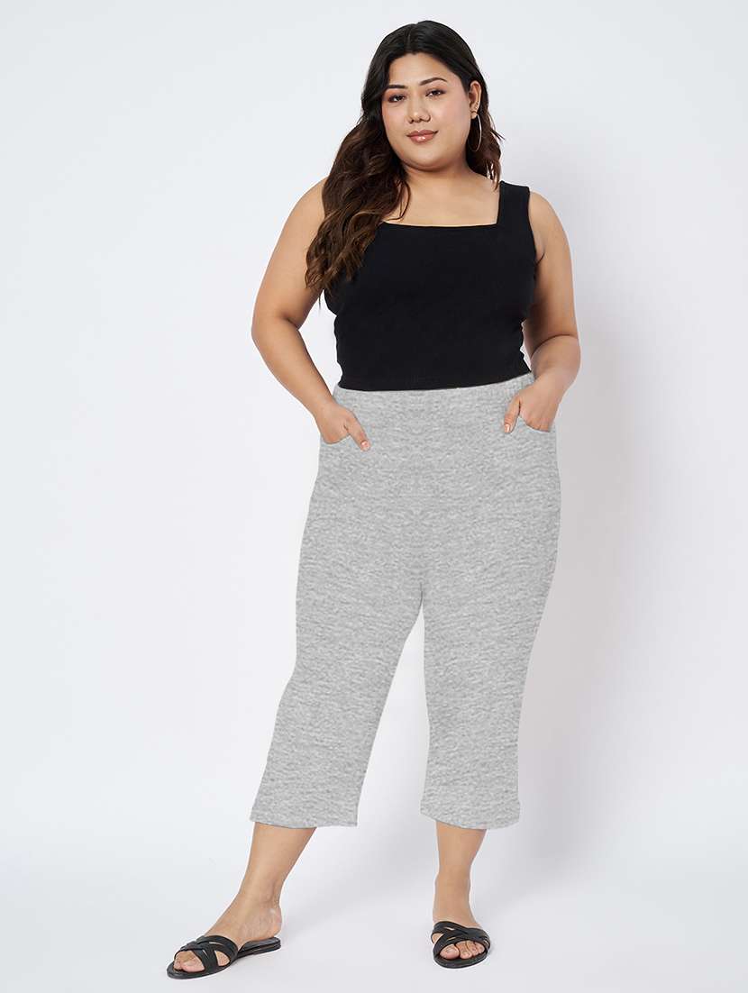 women plus size solid mid rise capri - 22109457 -  Standard Image - 5