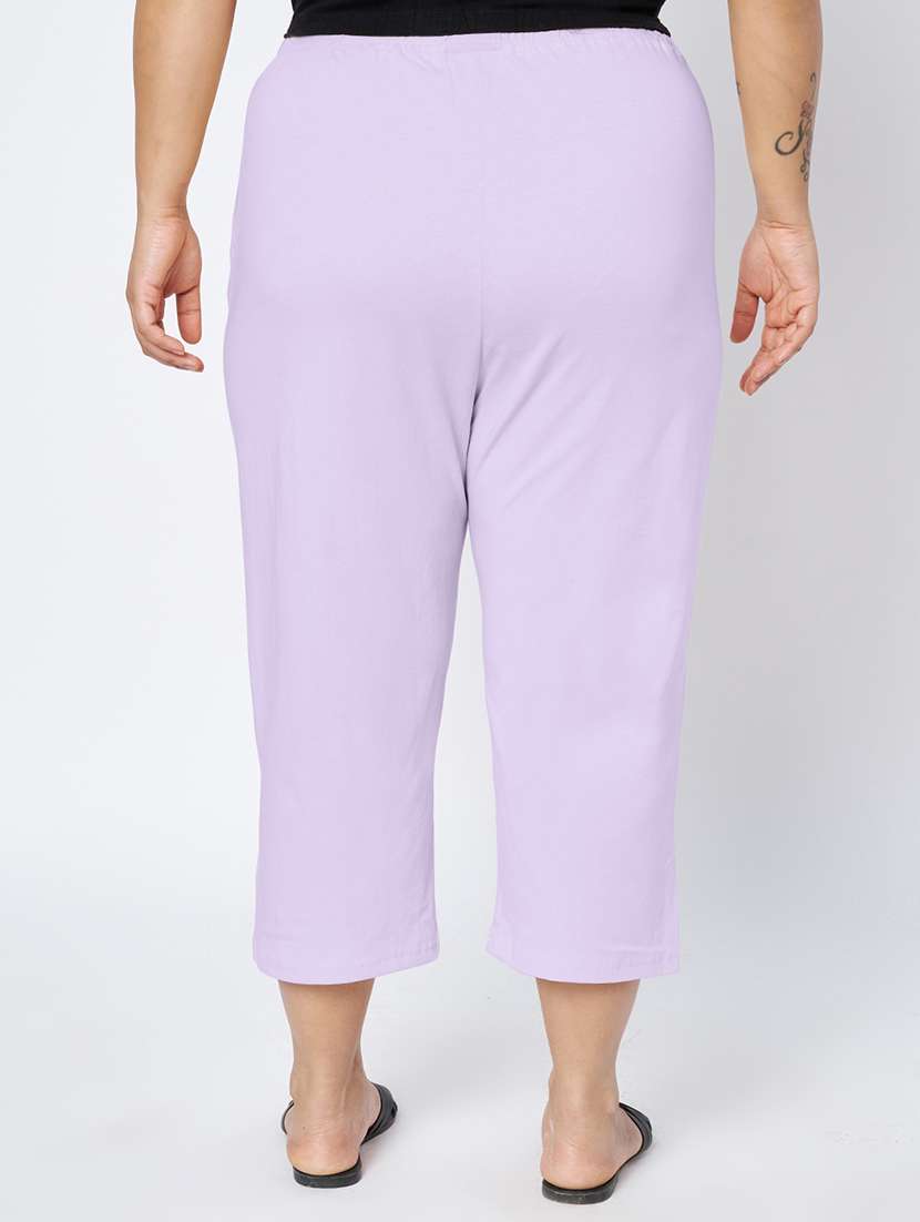 women plus size solid mid rise capri - 22109458 -  Standard Image - 3